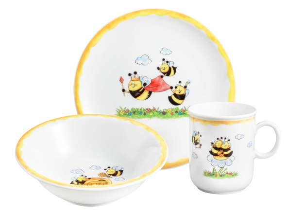 Kindergeschirr Fleißige Bienen - Kinder-Set 3tlg. Fleißige Bienen