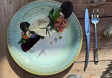 Geschirr-Serie Flussufer grün-weiß 