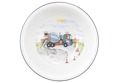 Kindergeschirr Auf der Baustelle Müslischale Auf der Baustelle