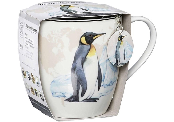 Geschenk-Set Jumbotasse mit Anhänger Wildlife Jumbotasse mit Anhänger Pinguin