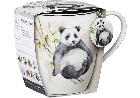 Geschenk-Set Jumbotasse mit Anhänger Wildlife Jumbotasse mit Anhänger Panda