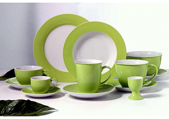 Geschirr-Serie Doppio grün 6er-Set Kaffeebecher