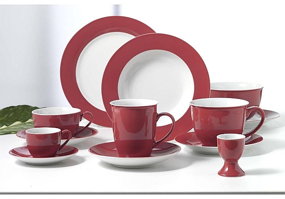Geschirr-Serie Doppio rot 6er-Set Kaffeebecher