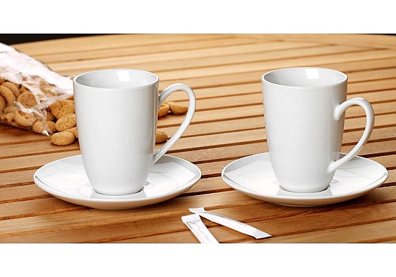 Kaffeegeschirr Bianco 2er Latte Macchiato Tassen-Set