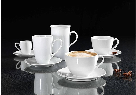 Kaffeegeschirr Bianco 2er Cafe au lait Tassen-Set