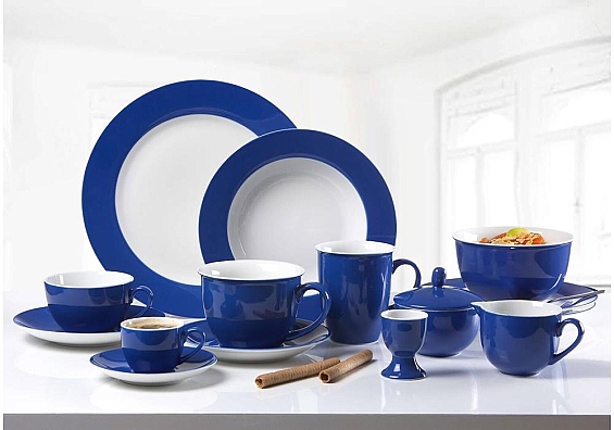 Geschirr-Serie Doppio indigo-blau Kaffeeservice 18tlg.