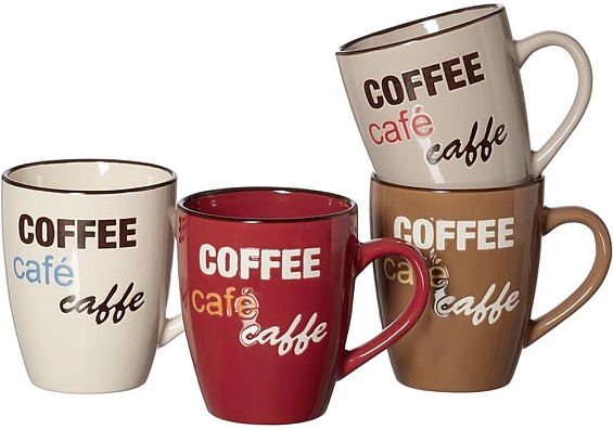 Frühstücksgeschirr Coffee Talk 4er-Set Kaffeebecher